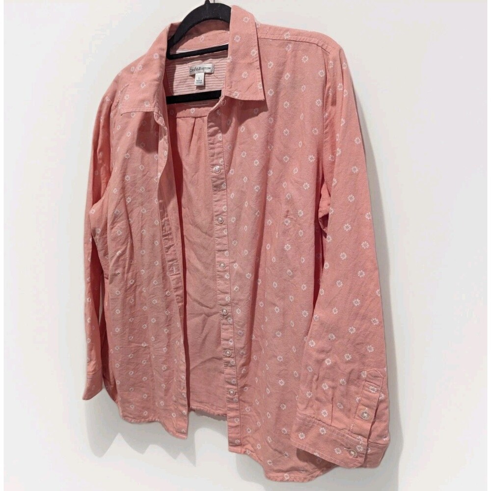 Coquette Pink‎ Daisy Cotton Button Up Cottagecore Soft Girl Oversized Shirt L